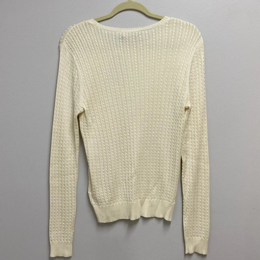 Lauren Ralph Lauren Women's Ivory Crew Neck Sweater size large - Picture 4 of 6